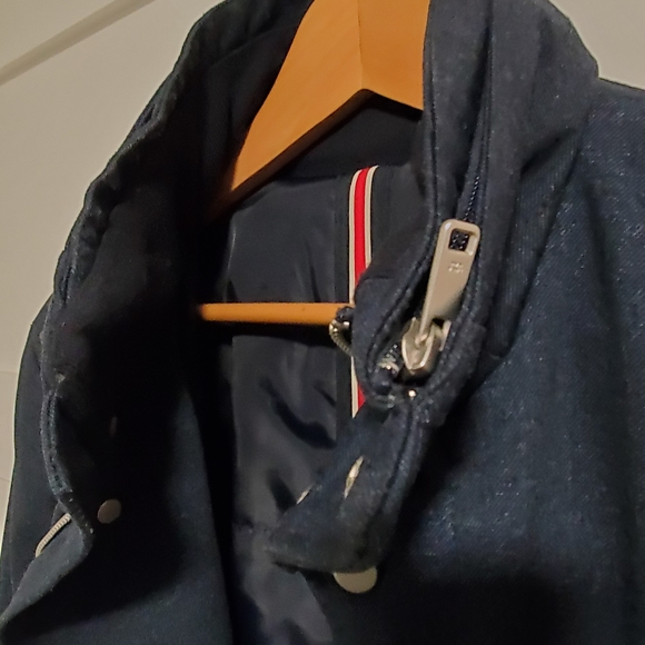 Last One! Zara Dark Blue Quilted Winter Parka Coat Medium - Picture 4 of 12